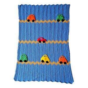 Crochet Car Themed Baby Child Blanket